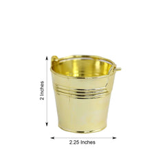 12 Pack 2" Gold Mini Planter Treat Party Favor Boxes, Small Pail Bucket Candy Container Gift Boxes