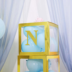 4 Pack 5" Metallic Gold Alphabet Stickers Banner, Customizable Stick on Gold Letters - N