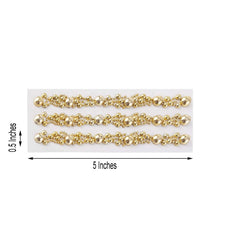 Gold Self Adhesive Pearl Rhinestone Stickers, DIY Craft Peel and Stick Gem Stickers