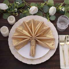 5 Pack Polyester 20"x20" Napkins Blush Shimmer Sequin Dots - Luminous Cloth Napkins