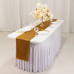 Lamour Satin 12"x108" Table Runner Gold - Smooth & Lustrous Wedding Decor