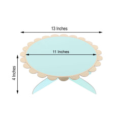 1-Tier Cardboard Cake Stand Mint - Stylish Reusable Cupcake Dessert Holder with Gold Scalloped Rim for Baby Showers Birthdays & Events 13"