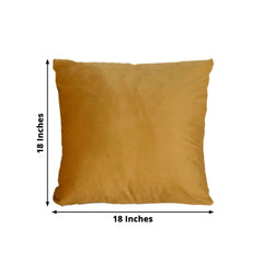 2 Pack 18" Gold Soft Velvet Square Throw Pillow Cover