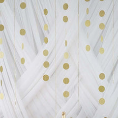 3 Pack 7.5ft Gold Circle Dot Party Paper Garland Banner, Hanging Backdrop Streamer