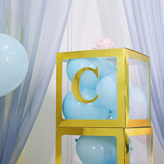 4 Pack 5" Metallic Gold Alphabet Stickers Banner, Customizable Stick on Gold Letters - C