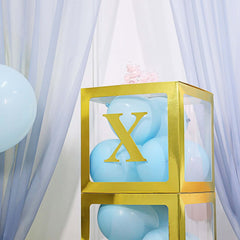 4-Pack Stickers Banner Custom Alphabet "X" Design Gold - Text Stick-On Decorative Letters 5"