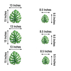 Green Tropical Monstera Leaves Wall Decals, Plant Peel Removable Stickers