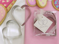 2pcs Stainless Steel Heart Shaped Cookie Cutters Party Favors, Biscuits Cutter Wedding Favor Set with Clear Gift Box - 2.5",3"