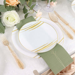 24-Pack Plastic Utensil Set Clear with Gold Glitter - Heavy Duty Disposable Silverware for Events