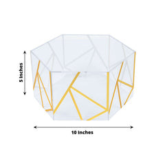 Acrylic Cake Stand Pedestal Riser Box Hexagonal Design Clear and Gold 10"x5" - Decorative Event Display