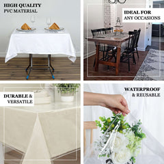Vinyl Tablecloth Clear Eco-Friendly Rectangle - Reliable PVC Tablecloth 54"x72" 10 Mil Thick