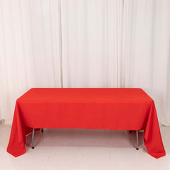 Premium Polyester 60"x126" Rectangle Tablecloth Red - Stain-Resistant 220GSM Finish Table Cover
