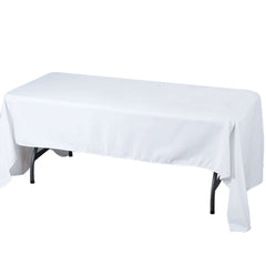 Premium Polyester 60"x126" Rectangle Tablecloth White - Stain-Resistant 220GSM Finish for Special Events