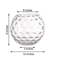 2-Pack Glass Bubble Vases Sphere Hobnail Design Clear Round - Decorative Votive Tealight Wedding Centerpieces 8"