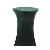 Hunter Emerald Green Premium Velvet Spandex Fit Cocktail Tablecloth With Foot Pockets