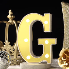 3D Marquee Letter "G" Warm White 6 LED Lights Gold - Chic Light-Up Decor for Events 6"