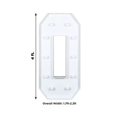 Giant LED Marquee Light Up Number "0", White 4ft Pre-Cut Foam Board with 10 Warm White Battery Operated LEDs, Glue Gun and Sticks