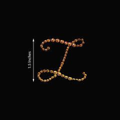 12 Pack 1.5" Gold Rhinestone Monogram Letter Jewel Sticker Self Adhesive DIY Diamond Decor - Z