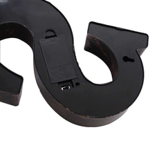 LED Marquee Letter "S" Industrial Style Antique Black - Light-Up Alphabet Sign for Weddings & Displays 9"