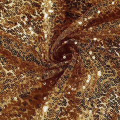 Sequin 132" Round Tablecloth Gold - Seamless Dazzling Design for Refined Events