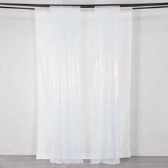 2 Pack Iridescent Blue Sequin Event Curtain Drapes with Rod Pockets, Seamless Backdrop Event Panels - 8ftx2ft