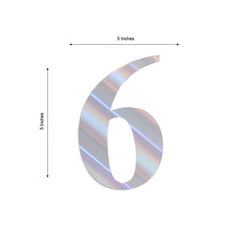 4-Pack Stickers Banner Custom 0-9 Number "6" Design Iridescent - Milestone Age and Date Stick-On Numbers 5"