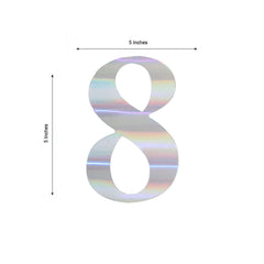 4-Pack Stickers Banner Custom 0-9 Number "8" Design Iridescent - Milestone Age and Date Stick-On Numbers 5"