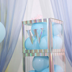 4 Pack 5" Iridescent Alphabet Stickers Banner, Customizable Stick on Letters - W