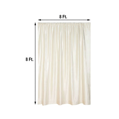 8ftx8ft Ivory Premium Smooth Velvet Event Curtain Drapes, Privacy Backdrop Event Panel with Rod Pocket