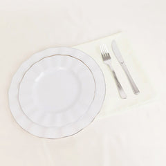5 Pack Cotton Blend 20"x20" Napkins Ivory - Wrinkle-Resistant & Washable Dinner Napkins