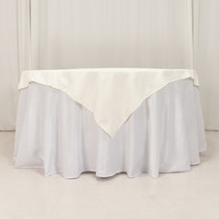Cotton Blend 54"x54" Table Overlay Square Tablecloth Ivory - Wrinkle-Resistant Table Topper