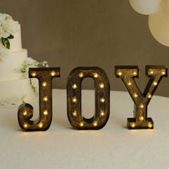 LED Marquee Letter "Y" Industrial Style Antique Black - Light-Up Alphabet Sign for Weddings & Displays 9"