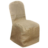 Jute Burlap Chair Cover for Banquet Chairs 100% Natural - Ideal for Rustic Weddings