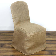 Jute Burlap Chair Cover for Banquet Chairs 100% Natural - Ideal for Rustic Weddings