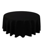 Lamour Satin 108" Round Tablecloth Black - Durable & Silk-Like Table Cover for Classy Weddings & Events