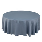 Lamour Satin 108" Round Tablecloth Dusty Blue - Durable & Silk-Like Table Cover