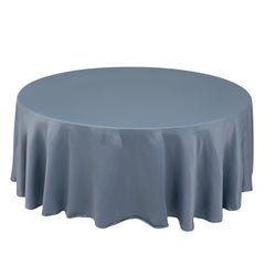 Lamour Satin 108" Round Tablecloth Dusty Blue - Durable & Silk-Like Table Cover