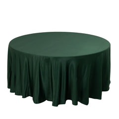 Lamour Satin 108" Round Tablecloth Hunter Emerald - Durable & Silk-Like Table Cover