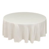 Lamour Satin 108" Round Tablecloth Ivory - Durable & Silk-Like Table Cover