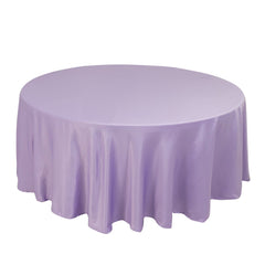 Lamour Satin 108" Round Tablecloth Lavender Lilac - Durable & Silk-Like Table Cover