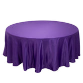 Lamour Satin 108" Round Tablecloth Purple - Durable & Silk-Like Table Cover