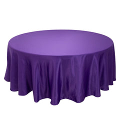 Lamour Satin 108" Round Tablecloth Purple - Durable & Silk-Like Table Cover
