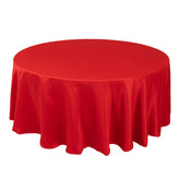 Lamour Satin 108" Round Tablecloth Red - Durable & Silk-Like Table Cover