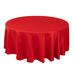 Lamour Satin 108" Round Tablecloth Red - Durable & Silk-Like Table Cover