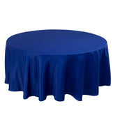 Lamour Satin 108" Round Tablecloth Royal Blue - Durable & Silk-Like Table Cover