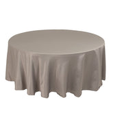 Lamour Satin 108" Round Tablecloth Silver - Durable & Silk-Like Table Cover