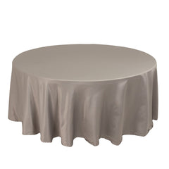 Lamour Satin 108" Round Tablecloth Silver - Durable & Silk-Like Table Cover