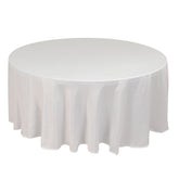 Lamour Satin 108" Round Tablecloth White - Durable & Silk-Like Table Cover for Classy Weddings & Events