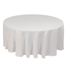 Lamour Satin 108" Round Tablecloth White - Durable & Silk-Like Table Cover for Classy Weddings & Events