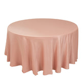 Lamour Satin 120" Round Tablecloth Dusty Rose - Seamless Table Cover with Soft Tempered Sheen
